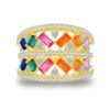 Personality Wide Design Rainbow Cubic Zirconia Ring