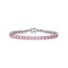 Pink Round Cubic Zirconia S925 Tennis Bracelet