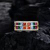 Princess Cut Rainbow Cubic Zirconia Layer Ring