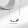 Princess Cut Rainbow Cubic Zirconia Link Necklace