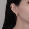 Princess Cut Rainbow Cubic Zirconia U Shape Hoop Earrings