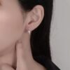 Princess Cut Rainbow Cubic Zirconia U Shape Hoop Earrings
