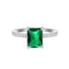 Radiant Cut Cubic Zirconia Pave Ring in Sterling Silver