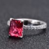 Radiant Cut Cubic Zirconia Pave Ring in Sterling Silver