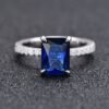 Radiant Cut Cubic Zirconia Pave Ring in Sterling Silver