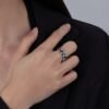 Radiant Cut Rainbow Cubic Zirconia Ring