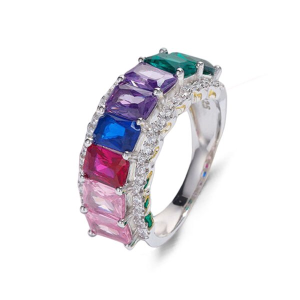 Radiant Rainbow Cubic Zirconia Pave Band