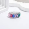 Radiant Rainbow Cubic Zirconia Pave Band