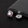 Rainbow Cubic Zirconia Halo Drop Earrings