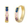 Round Chnnel Rainbow Hoop Earrings