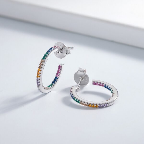 Round Cut Rainbow Cubic Zirconia Drop Earrings