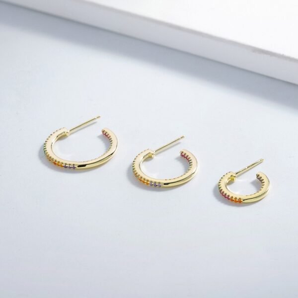 Round Cut Rainbow Cubic Zirconia Drop Earrings