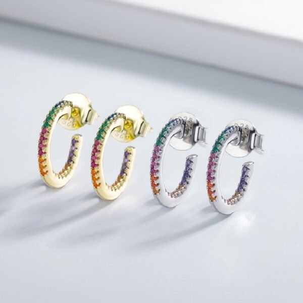 Round Cut Rainbow Cubic Zirconia Drop Earrings