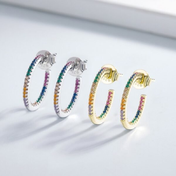 Round Cut Rainbow Cubic Zirconia Drop Earrings