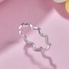 Round Cut Rainbow Cubic Zirconia Wavy Band