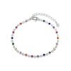 Round Rainbow Cubic Zirconia Bezel Link Bracelet