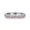Round Rainbow Cubic Zirconia Eternity Flower Band
