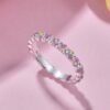 Round Rainbow Cubic Zirconia Eternity Flower Band