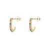 Round Rainbow Cubic Zirconia Half Hoop Earrings