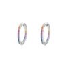 Round Rainbow Cubic Zirconia Hoop Earrings