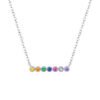 Round Rainbow Cubic Zirconia Link Necklace