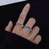 Round Rainbow Cubic Zirconia Ring With Pave