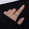Round Rainbow Cubic Zirconia Ring With Pave
