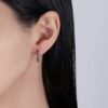 Round Rainbow Cubic Zirconia Unique Hoop Earrings