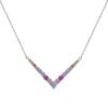 Round Rainbow Cubic Zirconia V Link Necklace