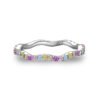 Round Rainbow Cubic Zirconia Wave Ring