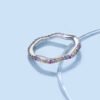 Round Rainbow Cubic Zirconia Wave Ring