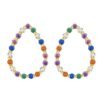 Round Shaped Rainbow Cubic Zirconia Drop Earrings