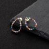 Round Shaped Rainbow Cubic Zirconia Drop Earrings