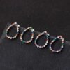 Round Shaped Rainbow Cubic Zirconia Drop Earrings