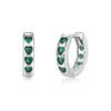 S925 Dainty Heart Zirconia Ear Buckles Hoop Earrings