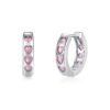S925 Dainty Heart Zirconia Ear Buckles Hoop Earrings