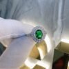 S925 Double Halo Oval CZ Split Shank Pave Ring