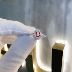 S925 Fashion Double Halo Oval CZ Pave Ring