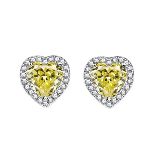 S925 Halo 66mm Heart Zirconia Stud Earrings