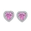 S925 Halo 66mm Heart Zirconia Stud Earrings