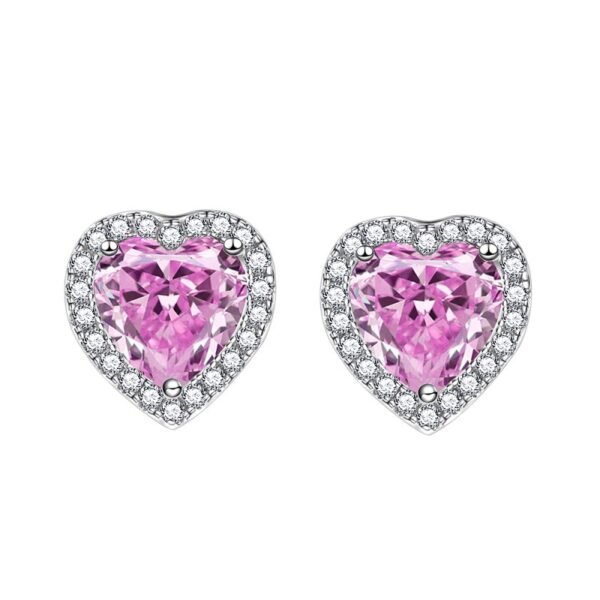 S925 Halo 66mm Heart Zirconia Stud Earrings