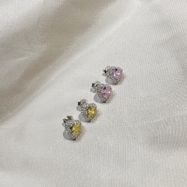 S925 Halo 66mm Heart Zirconia Stud Earrings