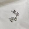 S925 Halo 66mm Heart Zirconia Stud Earrings
