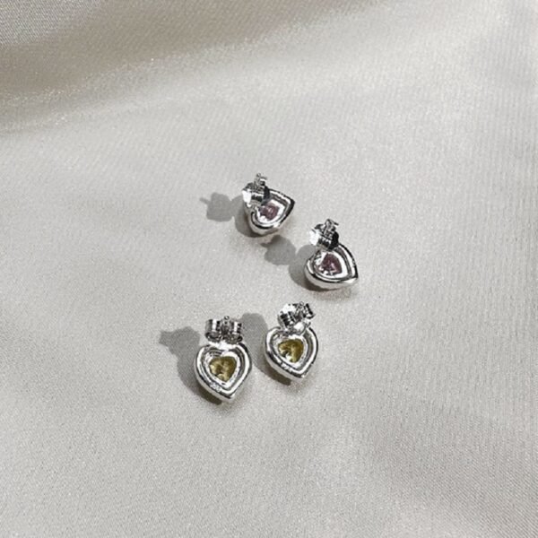 S925 Halo 66mm Heart Zirconia Stud Earrings