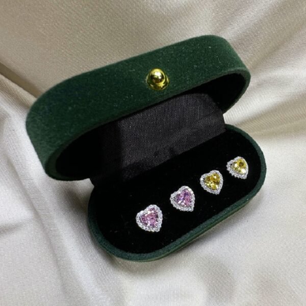 S925 Halo 66mm Heart Zirconia Stud Earrings