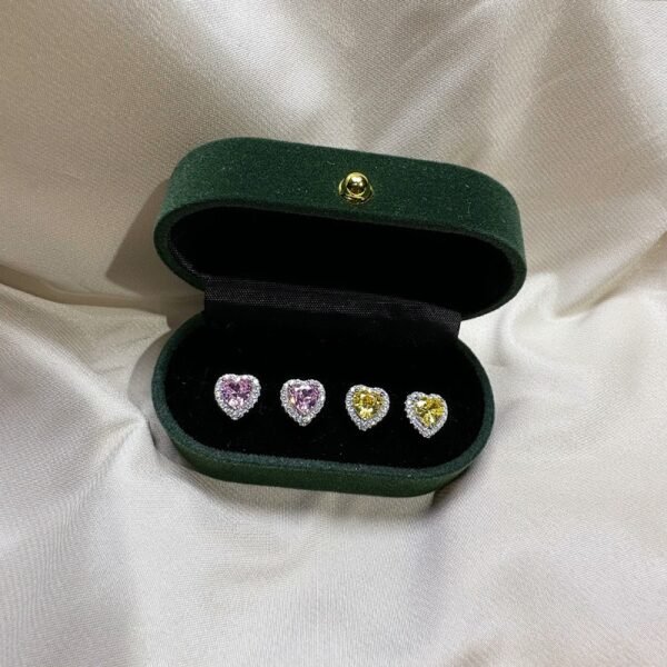 S925 Halo 66mm Heart Zirconia Stud Earrings