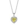 S925 Halo 6x6mm Heart Zirconia Necklace