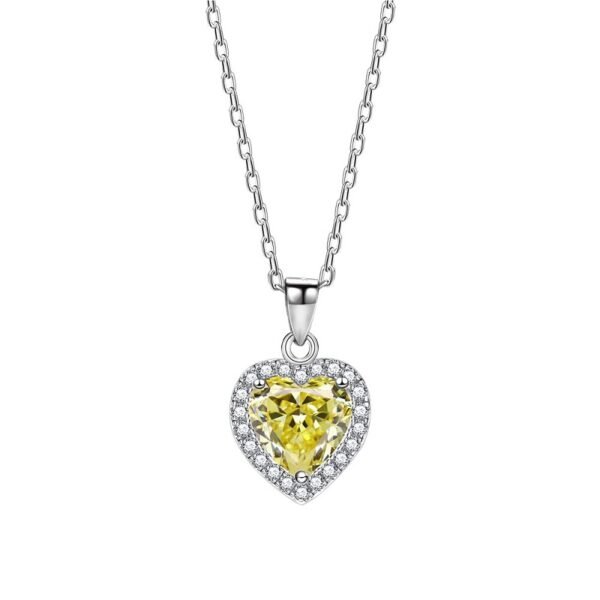 S925 Halo 6x6mm Heart Zirconia Necklace