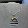 S925 Halo 6x6mm Heart Zirconia Necklace