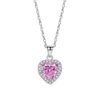 S925 Halo 6x6mm Heart Zirconia Necklace